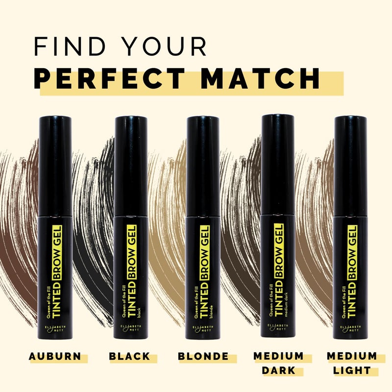 Elizabeth Mott Queen of the Fill Tinted Eyebrow Gel â€“ Brow Filler, Volumizer & Setter â€“ Defines, Shapes & Covers Gray Hairs â€“ Water-Resistant, Long-Lasting â€“ Cruelty-Free â€“ Blonde Shade 4g - Image 3